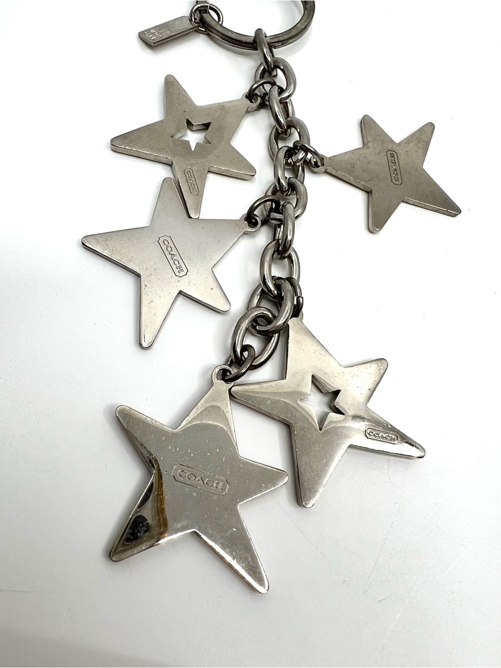 Coach Large Star Keychain Silver Tone Dangle Rhinestone Bag Charm Keychain Y2K - Picture 10 of 14